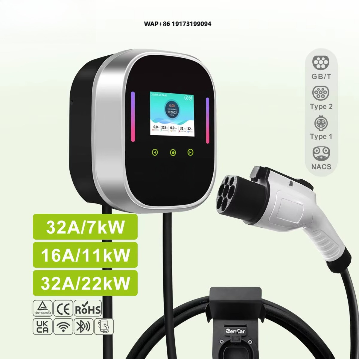 Home Ev Charger - Smart EV Charger Wallbox 22kW 11kW