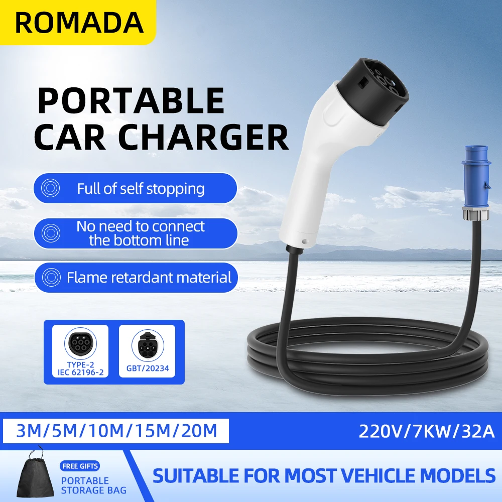 ROMADA Type2 IEC62196-2 For El - Ev Charger Adapter recension och pris